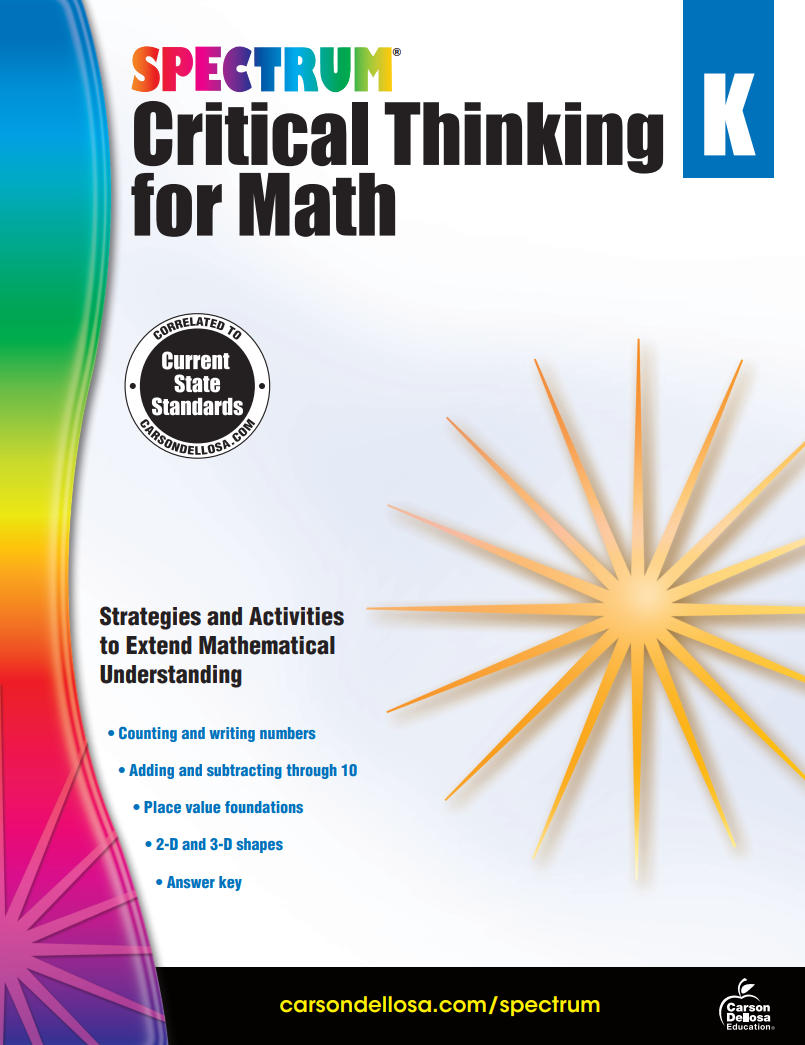 Spectrum Critical Thinking for Math Kindergarten