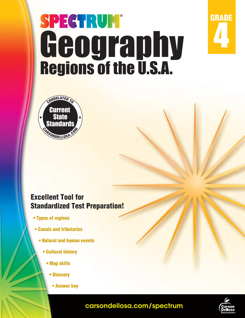 Spectrum Geography Grade 4 Regions of the USA