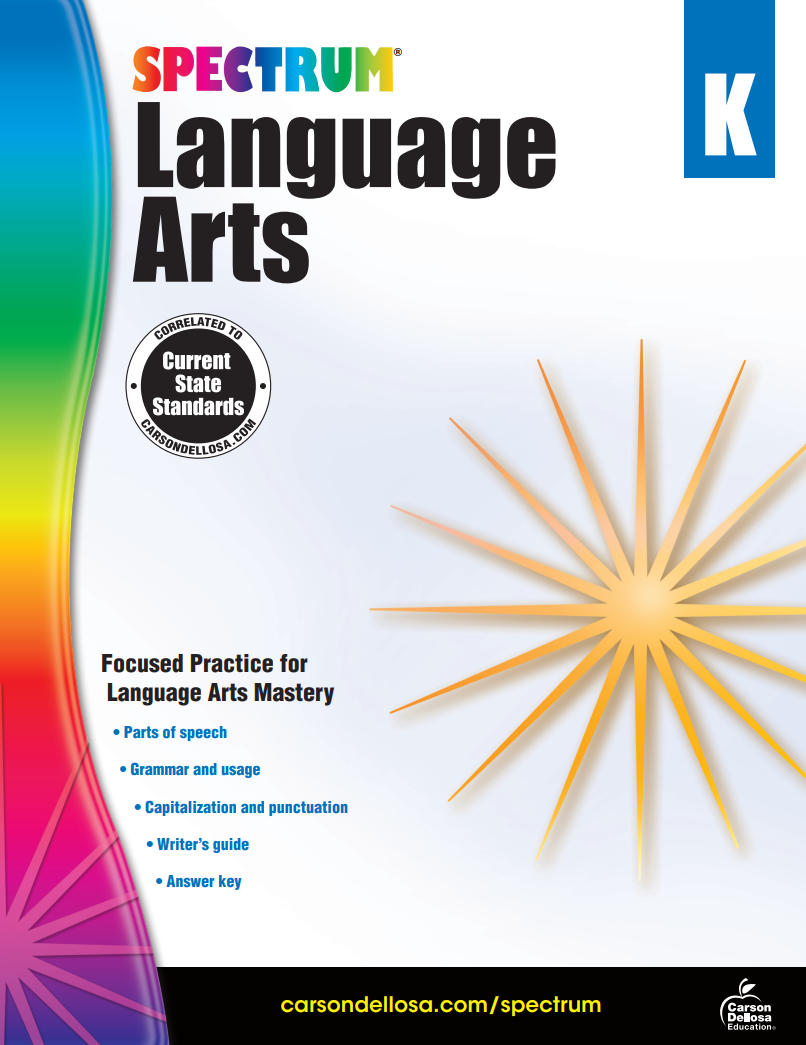 Spectrum Language Arts Workbook Grade Kindergarten