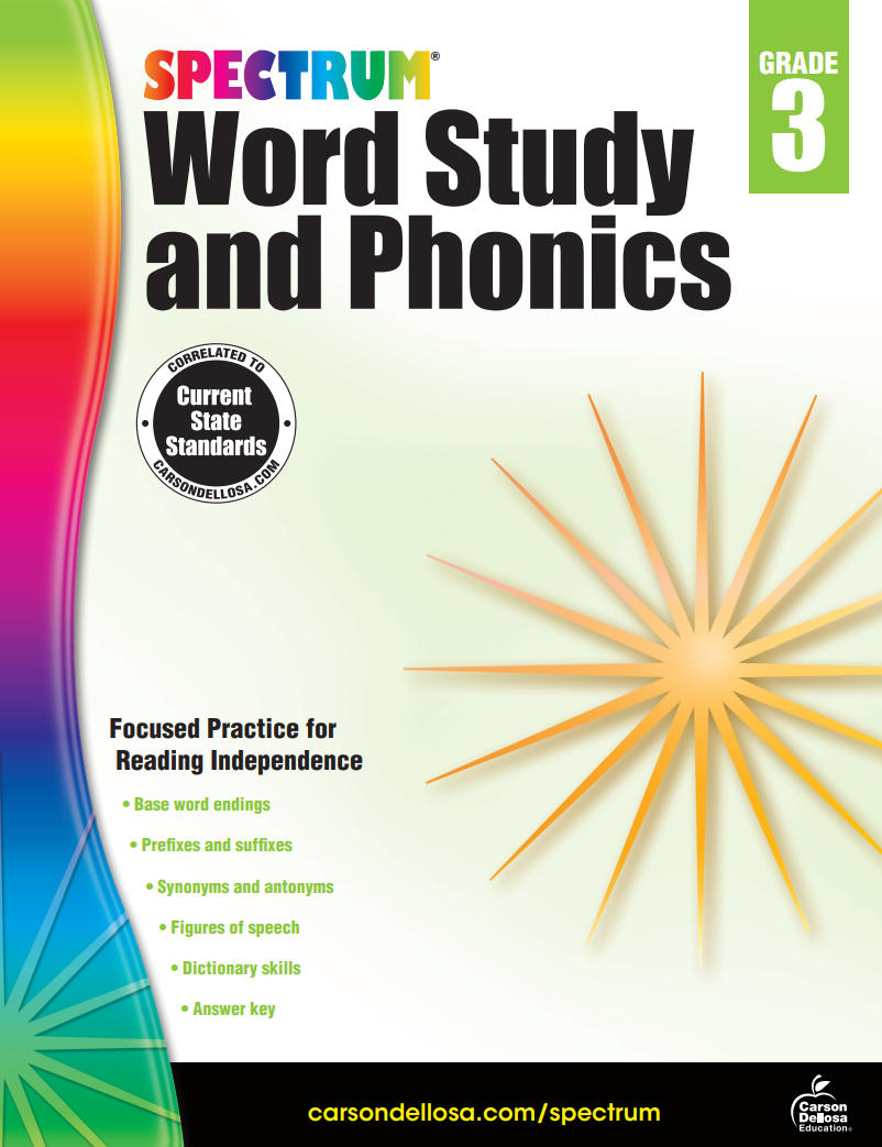 Spectrum Word Study and Phonics Grade 3